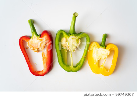 Colorful sweet peper big peper on white background Colorful sweet peper big peper on white background 99749307