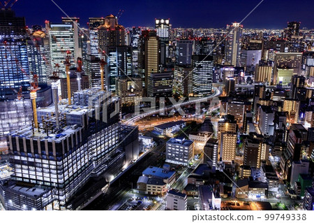 Osaka night view from Umeda Sky Building (Osaka Station direction) 99749338