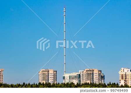 Obninsk, Russia - View of the city of Obninsk and the meteorological mast, Russia 99749499