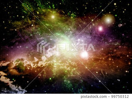 galaxy in a free space. 3D rendering 99750312