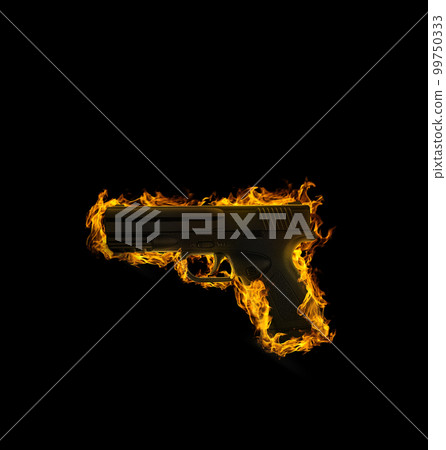 gun flame heat black background gun flame heat black background 99750333