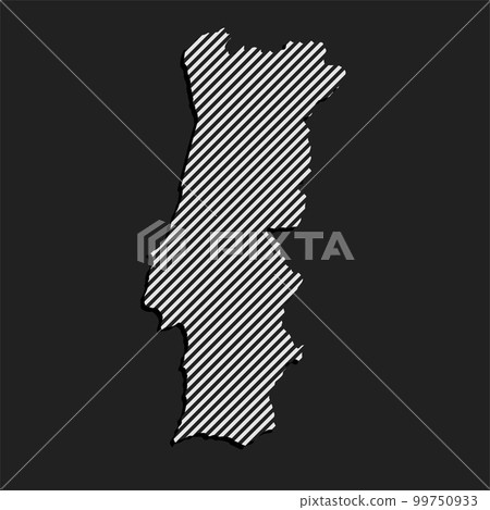 Abstract map Portugal, parallel grey lines Abstract map Portugal, parallel grey lines 99750933