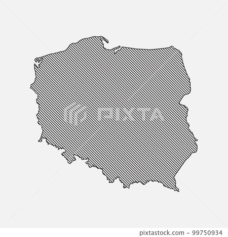 Abstract map Poland, parallel grey lines Abstract map Poland, parallel grey lines 99750934