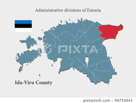 Vector map Estonia, region Ida-Viru county Vector map Estonia, region Ida-Viru county 99750941