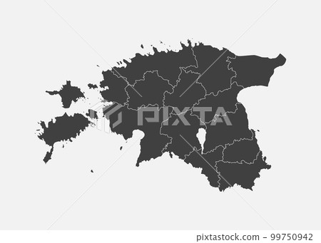 Vector map country Estonia divided on regions Vector map country Estonia divided on regions 99750942
