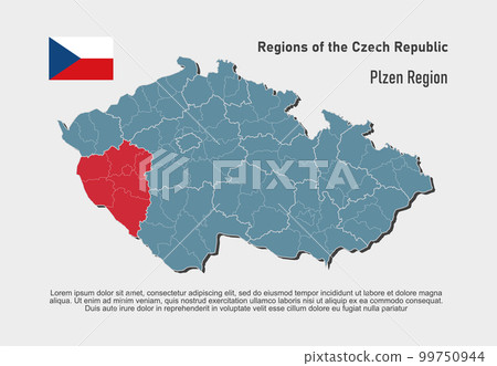 Vector map Czech republic, region Plzen 99750944