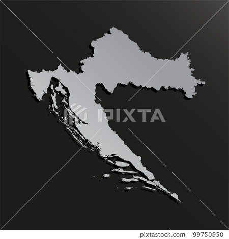 Vector map Croatia silver material, Europe country Vector map Croatia silver material, Europe country 99750950