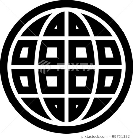 Internet / earth pictogram mark Internet / earth pictogram mark 99751322