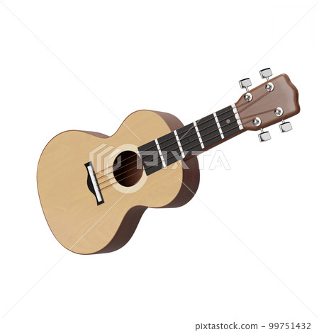 Cute cartoon style 3d guitar with clipping path Cute cartoon style 3d guitar with clipping path 99751432