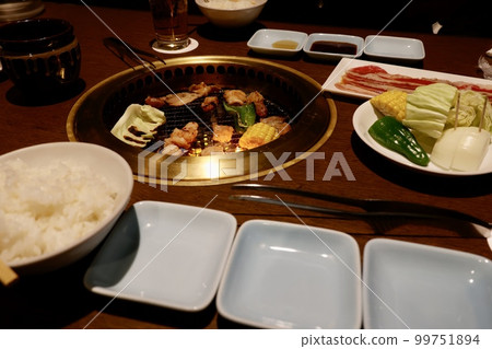Grill offal at a yakiniku restaurant Grill offal at a yakiniku restaurant 99751894