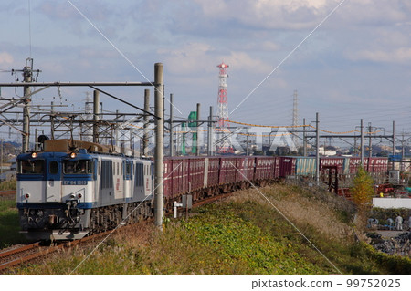 Freight train (2459 train) hauled by EF64 train running on Musashino Line_2009/11/20 99752025