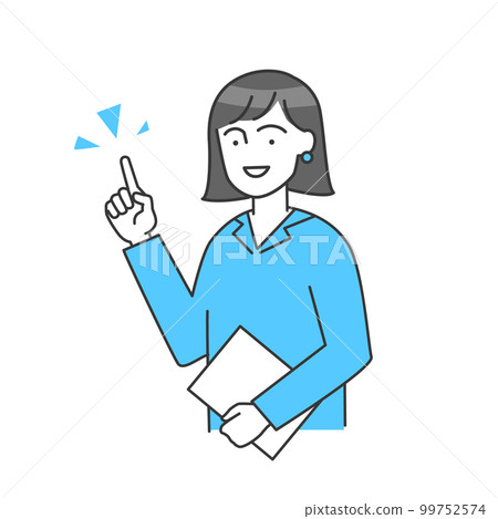 Vector illustration of a business person (woman) pointing 99752574