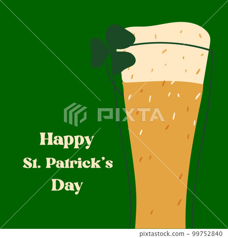 St. Patrick s Day greeting card with stylized beer 99752840