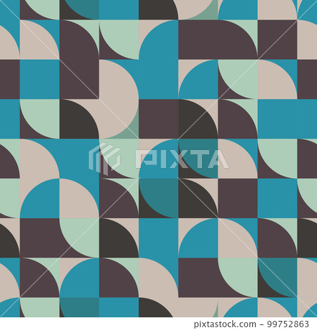 Abstract seamless pattern with circles. Vintage background in cool colours Abstract seamless pattern with circles. Vintage background in cool colours 99752863