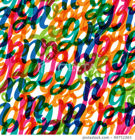 Hand drawn letters seamless pattern. Abstract lettering. Handwritten font. Hand drawn letters seamless pattern. Abstract lettering. Handwritten font. 99752865