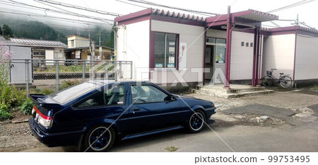 I stopped by on the way to the Imoni party... Sekine Station on the Ou Main Line and AE86 (Hachiroku) 99753495