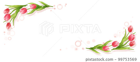 Simple cute tulip frame (horizontal) 99753569