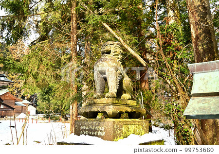 福島縣會津若松市有雪的 Isasumi Shrine 的電源點 99753680