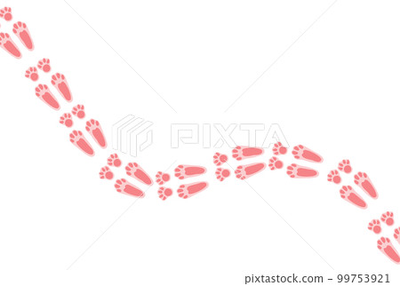Bunny paw print trail. Isolated illustration on a white background. Vector illustration Bunny paw print trail. Isolated illustration on a white background. Vector illustration 99753921