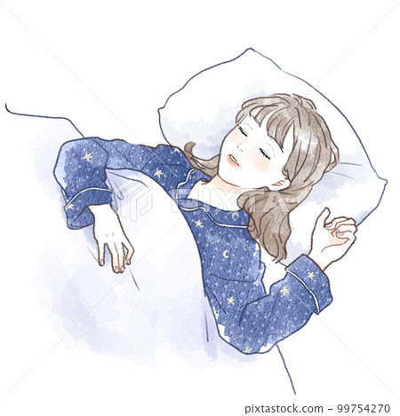 Illustration of a sleeping woman 99754270