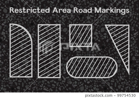 Horizontal road markings, restricted area vector illustration. Horizontal road markings, restricted area vector illustration. 99754530