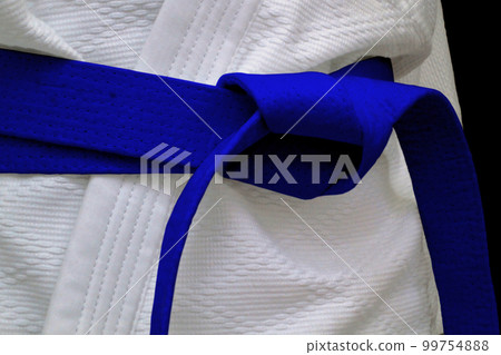 GrayBlue obi sash tied around a gi 99754888