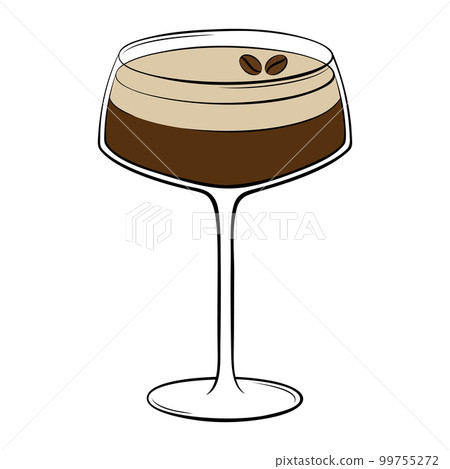 Espresso Martini cocktail with coffee beans garnish 99755272