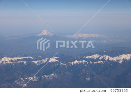 Japan Honshu in winter, aerial photography, Hanamaki Airport flying with JAL JAL ~ Osaka Itami Airport, Tohoku snow mountains, Northern Alps, Sado Island 99755565