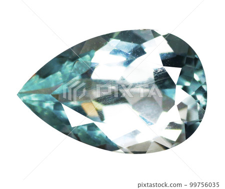 Beautiful green moissanite gemstone isolated on white background 99756035