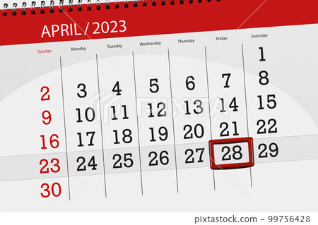 Calendar 2023, deadline, day, month, page, organizer, date, april, friday, number 28 Calendar 2023, deadline, day, month, page, organizer, date, april, friday, number 28 99756428