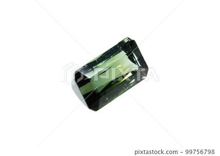 Natural beautiful gemstone tourmaline on white background 99756798