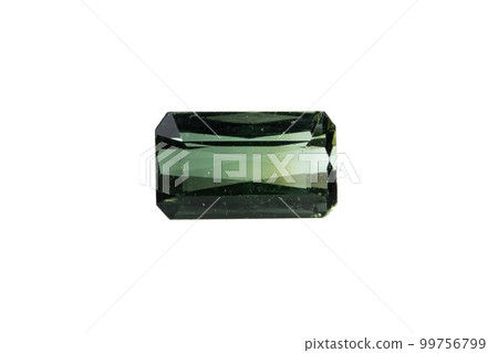 Natural beautiful gemstone tourmaline on white background 99756799