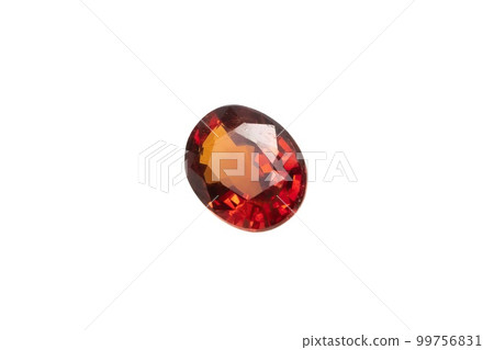 Natural spessartine garnet gemstone isolated on white background Natural spessartine garnet gemstone isolated on white background 99756831
