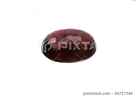 Natural stone tourmaline rubellite on white background Natural stone tourmaline rubellite on white background 99757394