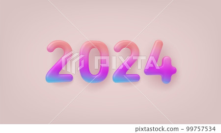 3D Colorful Gradient sign 2024 on a light background 99757534