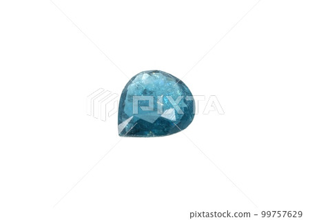 Natural mineral tourmaline indicolite blue color isolated on white background Natural mineral tourmaline indicolite blue color isolated on white background 99757629