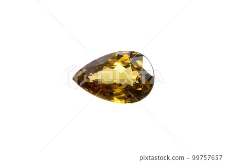 Natural grossular garnet gemstone on white background Natural grossular garnet gemstone on white background 99757657