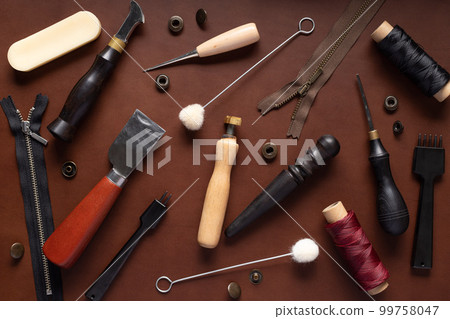 set of tools for sewing purses, handbags, clutches, belts made of leather. set of tools for sewing purses, handbags, clutches, belts made of leather. 99758047
