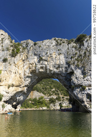 Pont d'Arc, stone arch over Ardeche river, Auvergne-Rhone-Alpes, France Pont d'Arc, stone arch over Ardeche river, Auvergne-Rhone-Alpes, France 99758622