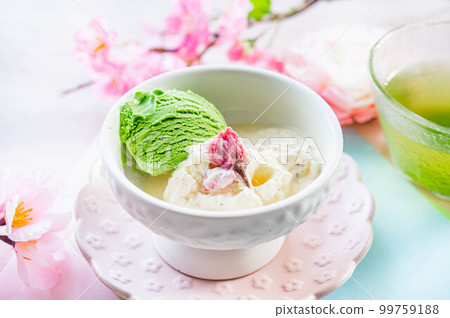 Japanese style cherry blossom ice cream 99759188
