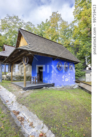 Old wooden village house, Hervartov near Bardejov, Slovakia 99759413