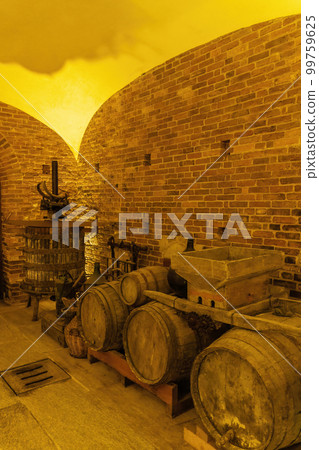 Traditional winemaking equipment in Piedmont, Italy 99759625