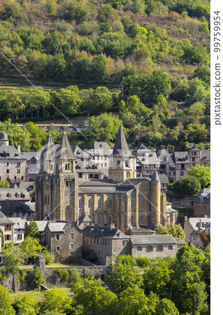 UNESCO village of Conques-en-Rouergue in Aveyron department, France UNESCO village of Conques-en-Rouergue in Aveyron department, France 99759954