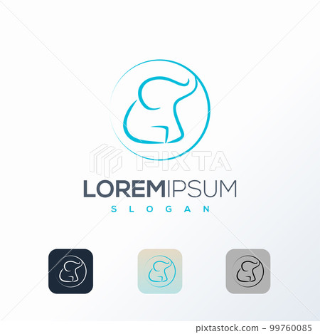 Elephant Abstract Vector Logo Template. Elephant Icon. 99760085