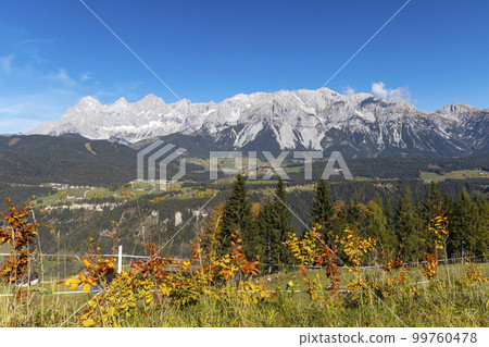 autumn view of Dachstein massif in Austria autumn view of Dachstein massif in Austria 99760478