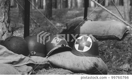 WWII American Metal Helmets Of United States Army Infantry Soldi 99760766