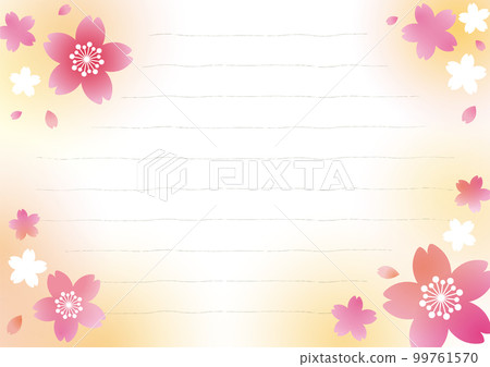 Spring stationery cherry blossom orange 99761570
