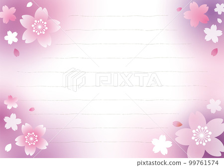 Spring stationery cherry blossom purple 99761574