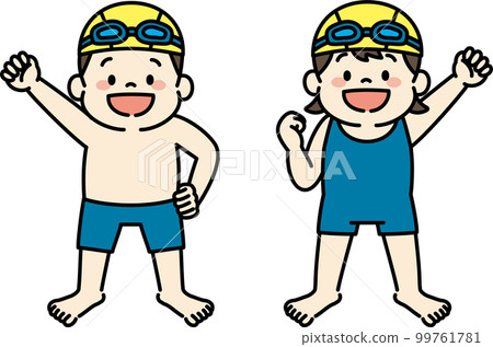 Swimming swimming children swimwear swimming school illustration 99761781