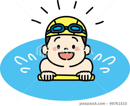 一個男孩擅長游泳並喜歡游泳的插圖 一個男孩擅長游泳並喜歡游泳的插圖 99761810